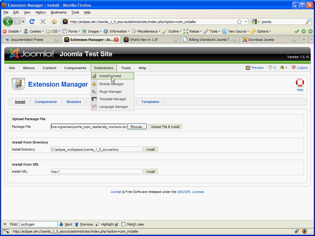 Joomla topic reader install.png
